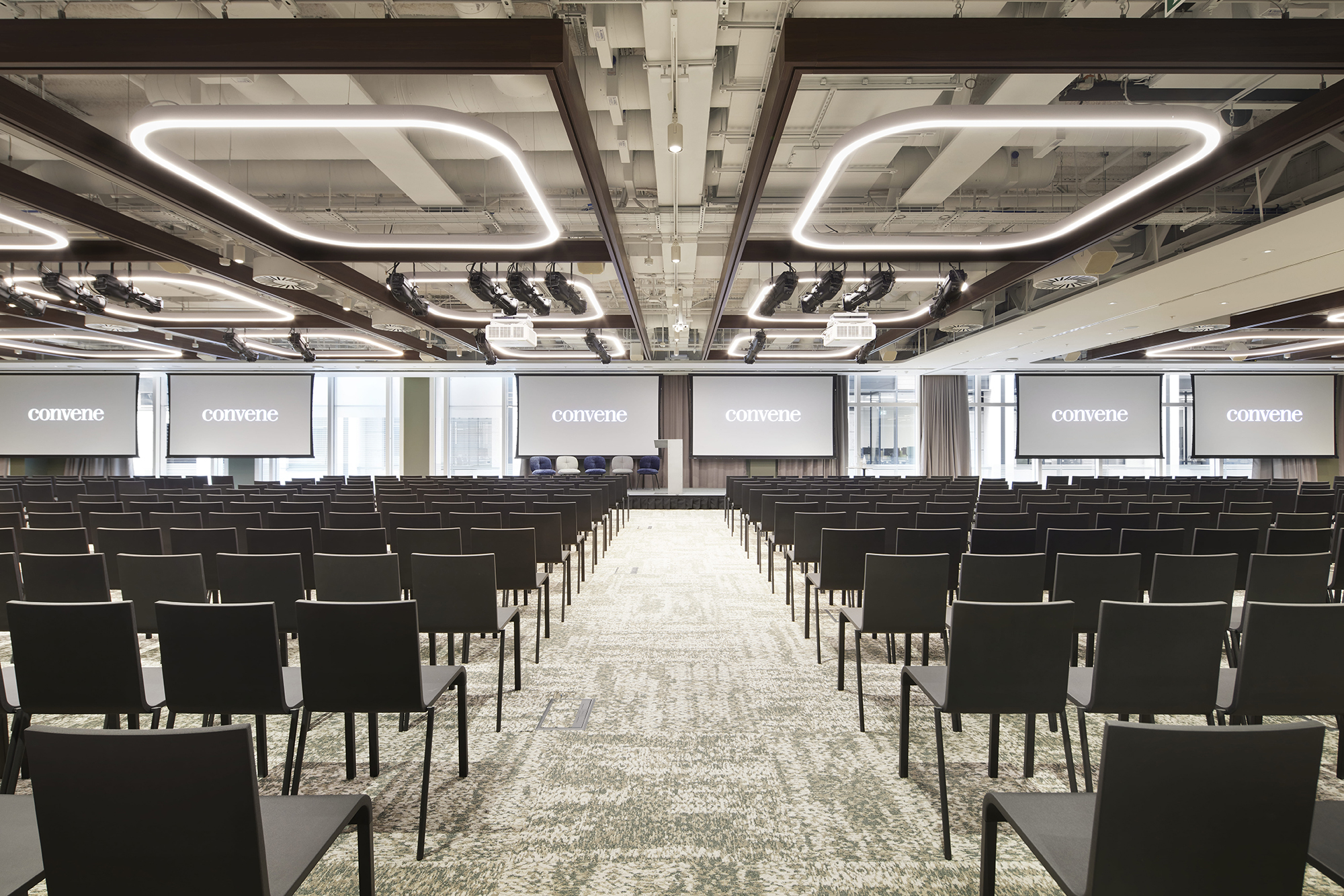 The Grand Hall at Convene Sancroft, St. Paul's. The space is set theater style.